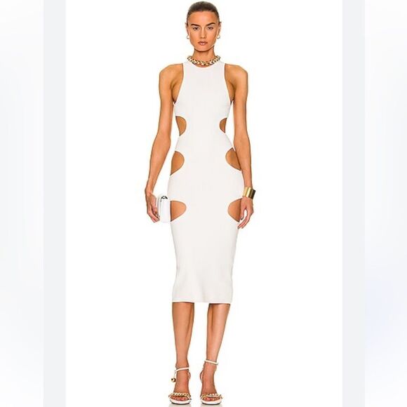NWT DUNDAS Cut Out MIDI Dress White Knit Revolve Small - Picture 16 of 16